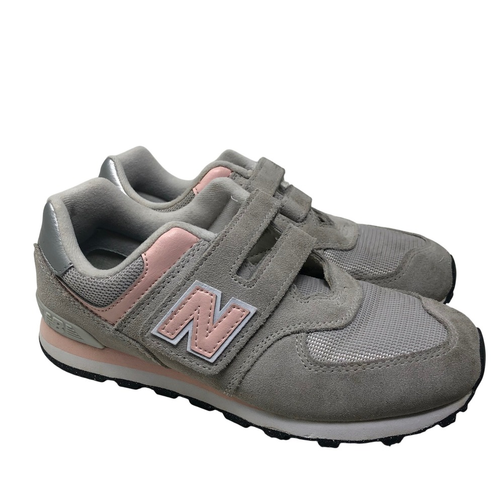 New Balance 574 Sneakers 3 Kids Grey Pink Hook and Loop